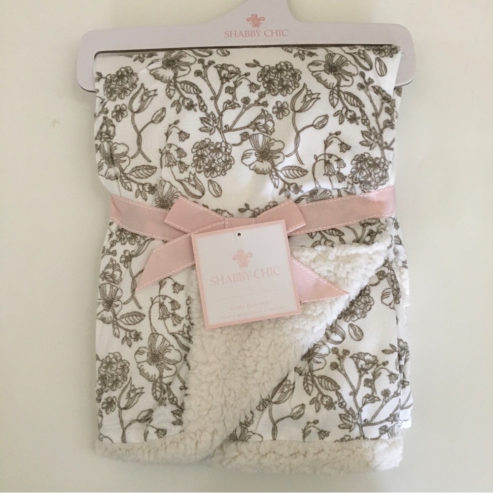 NEW Baby Blanket Floral Print Cozy Baby Girl Gift | Shabby Chic